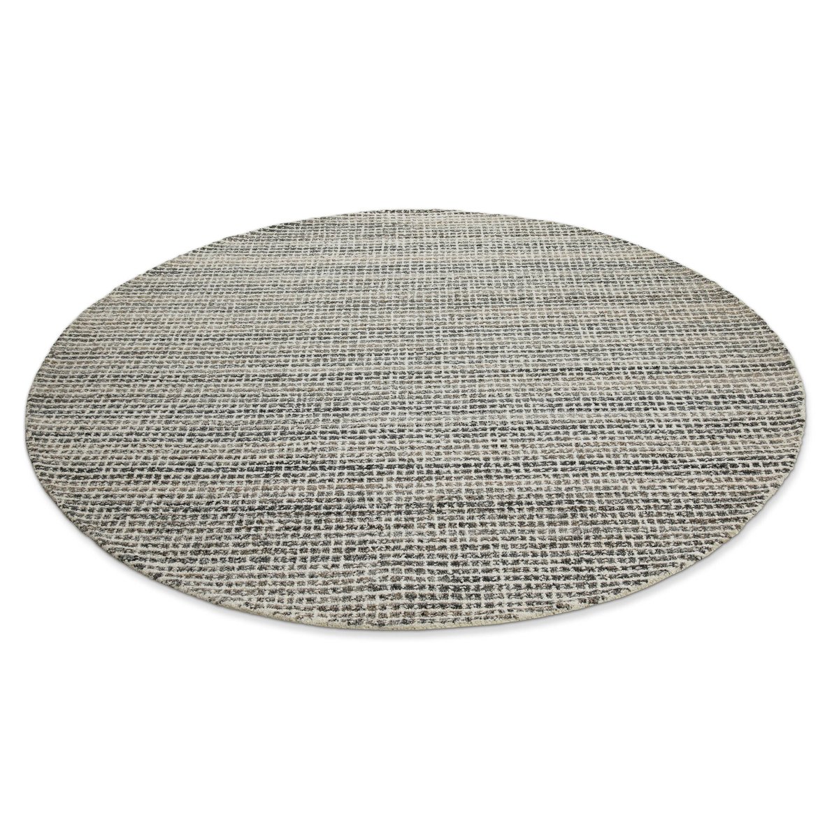Tapis rond minimaliste à maille fine , Hamptons FOURTEEN gris marron, chiné, WECON HOME