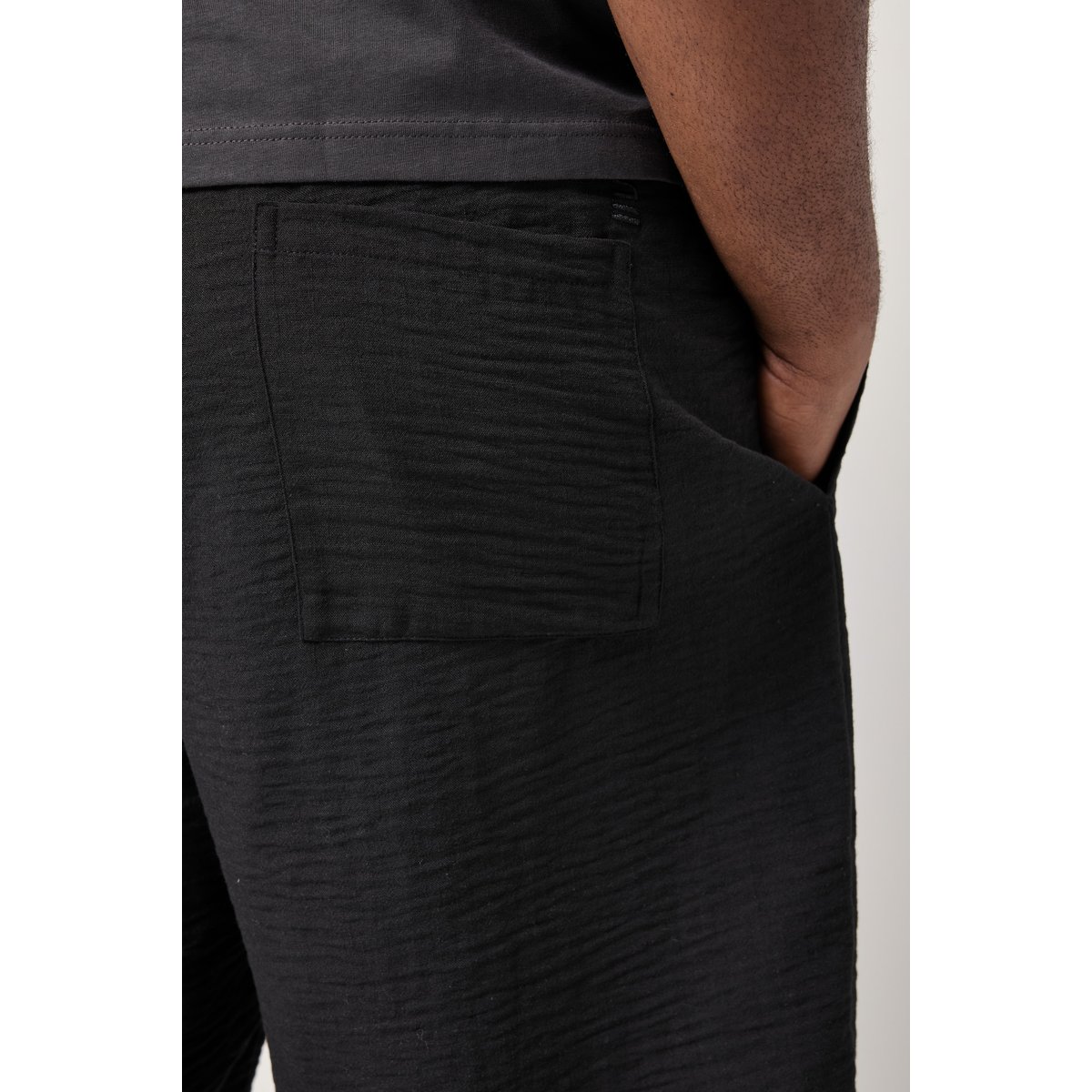 Bermuda en mousseline, taille élastique noir, STHUGE