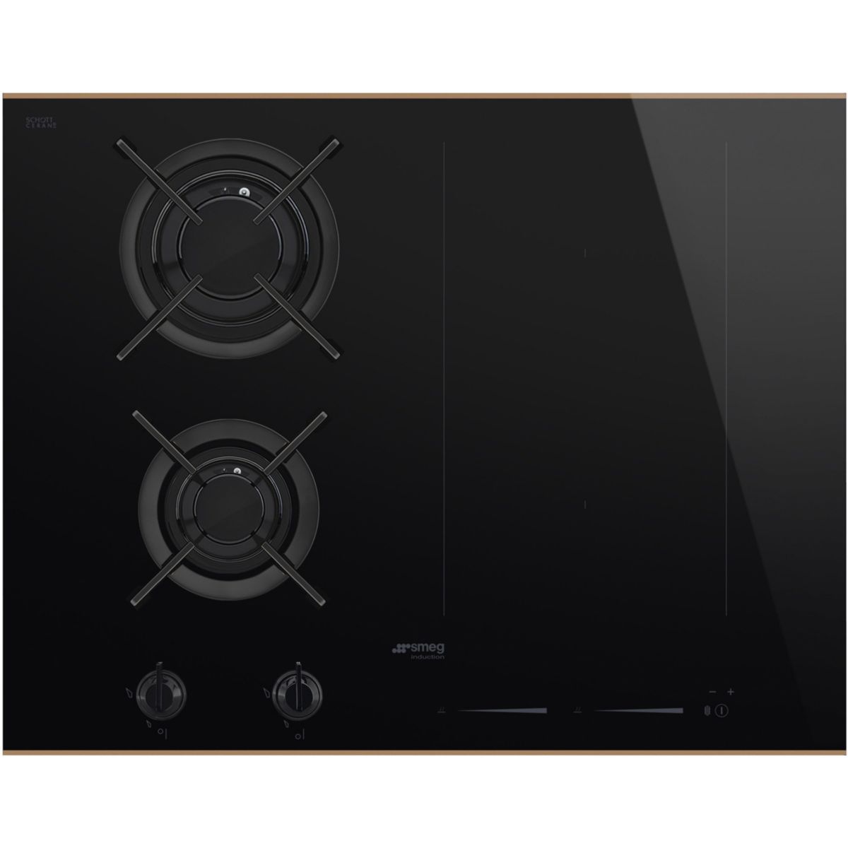 Plaque mixte induction gaz PM6643R couleur unique, SMEG