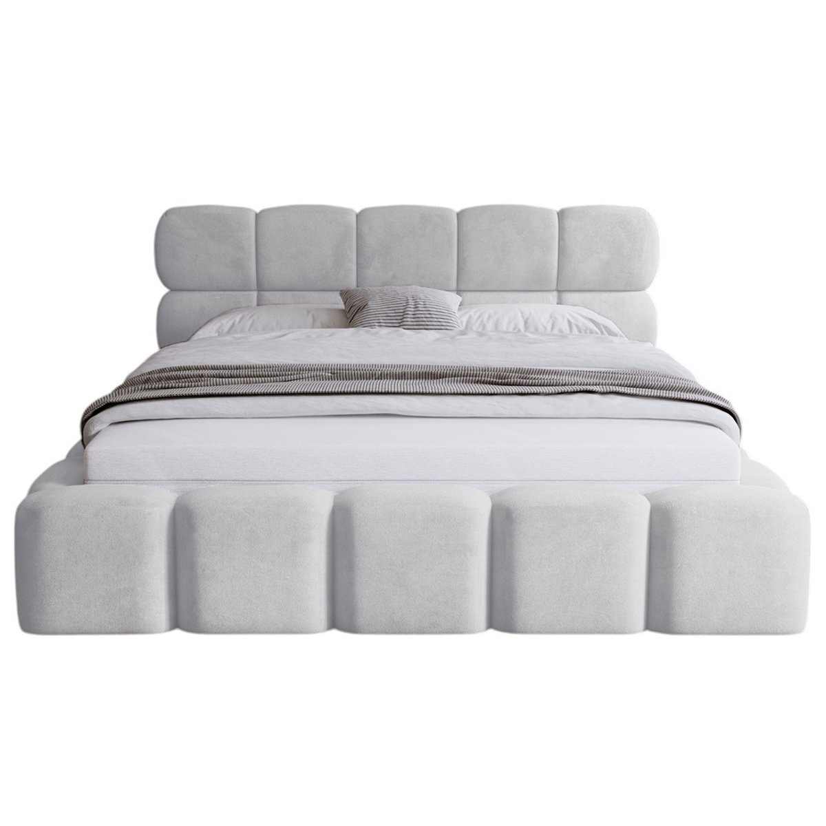 Lit coffre - MARIPOSA gris, BEST MOBILIER