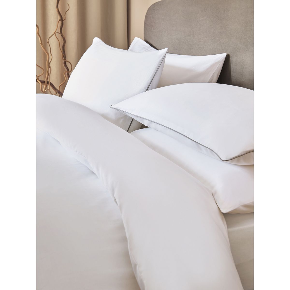 Housse couette et taie d'oreiller en coton blanc, NEXT