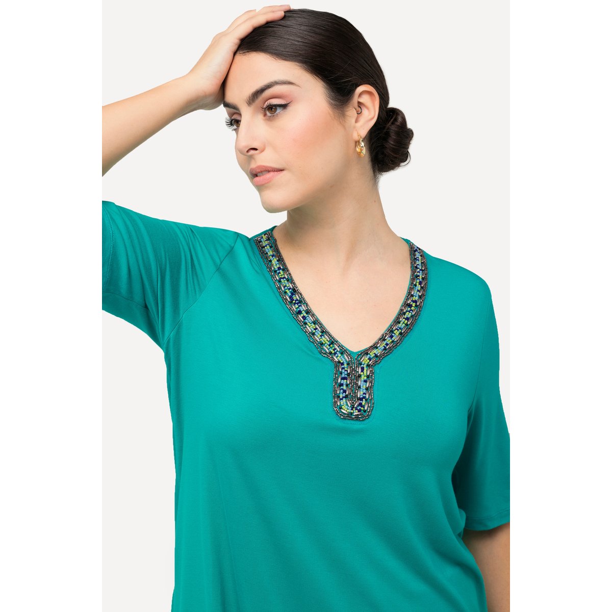 T-shirt à manches courtes bleu turquoise, ULLA POPKEN