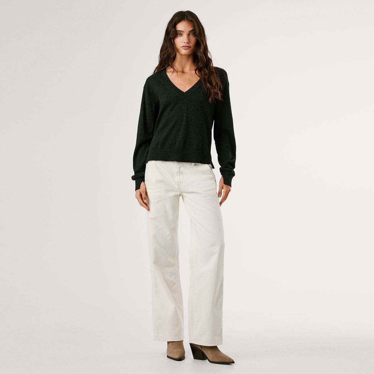 Pull Col V En Maille noir, PEPE JEANS