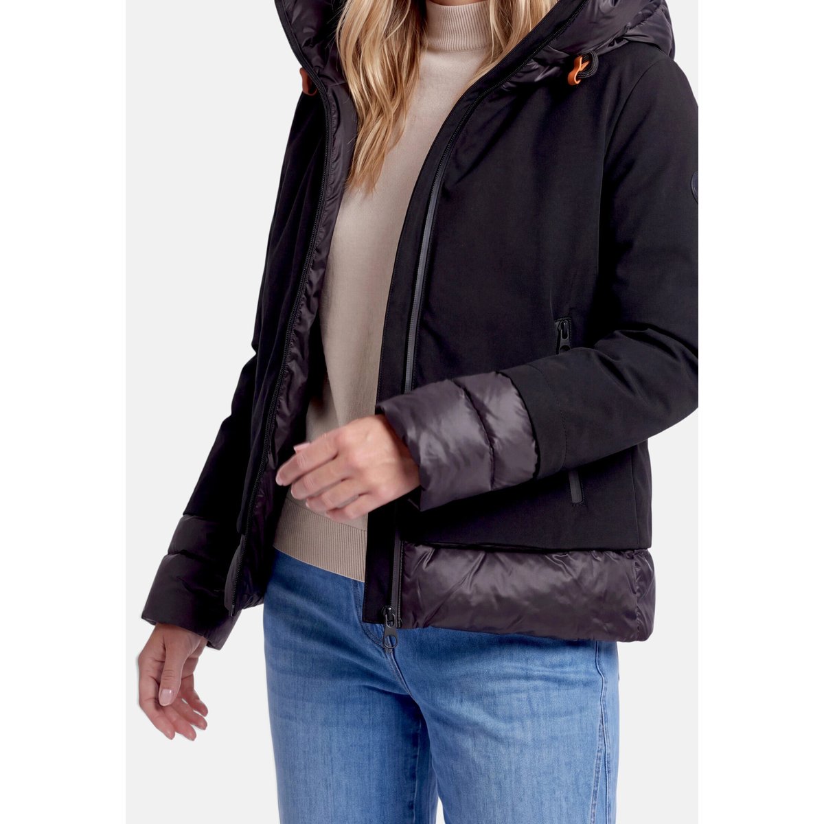 Veste matelassée à capuche noir, GIL BRET