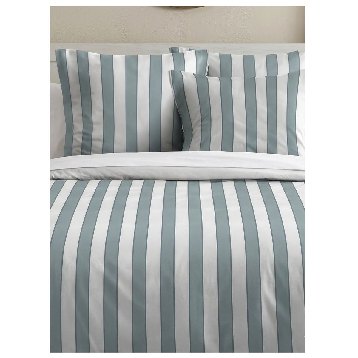 Parure de lit Collection Armel rayée bleu, EDEN