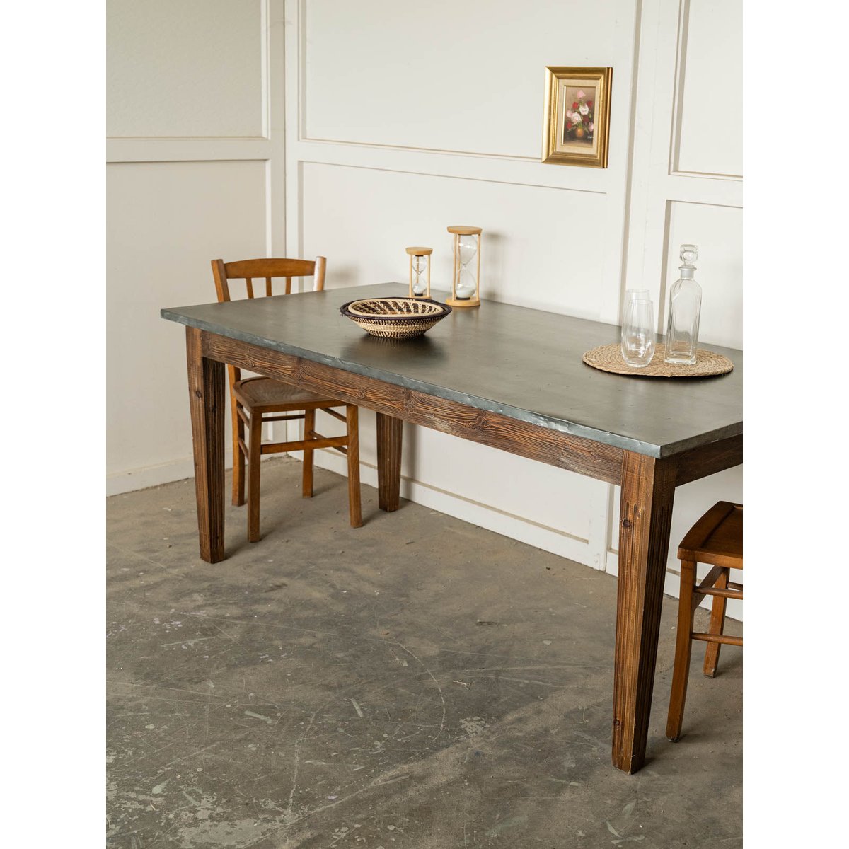 Grande table à manger de campagne Romy N°1556 - Bon état bois foncé, DEBONGOUT