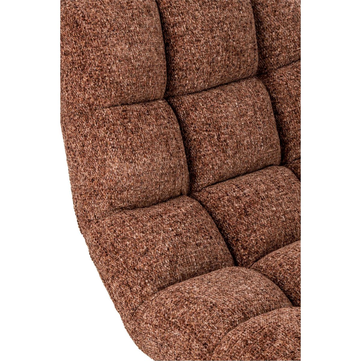Chaise longue matelassée pivotante en métal terracotta, RECOLLECTION