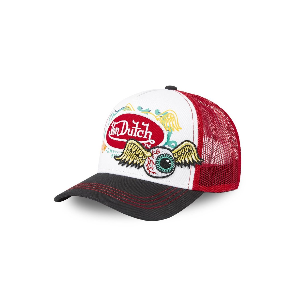 Casquette Trucker Flying eyes rouge, VON DUTCH
