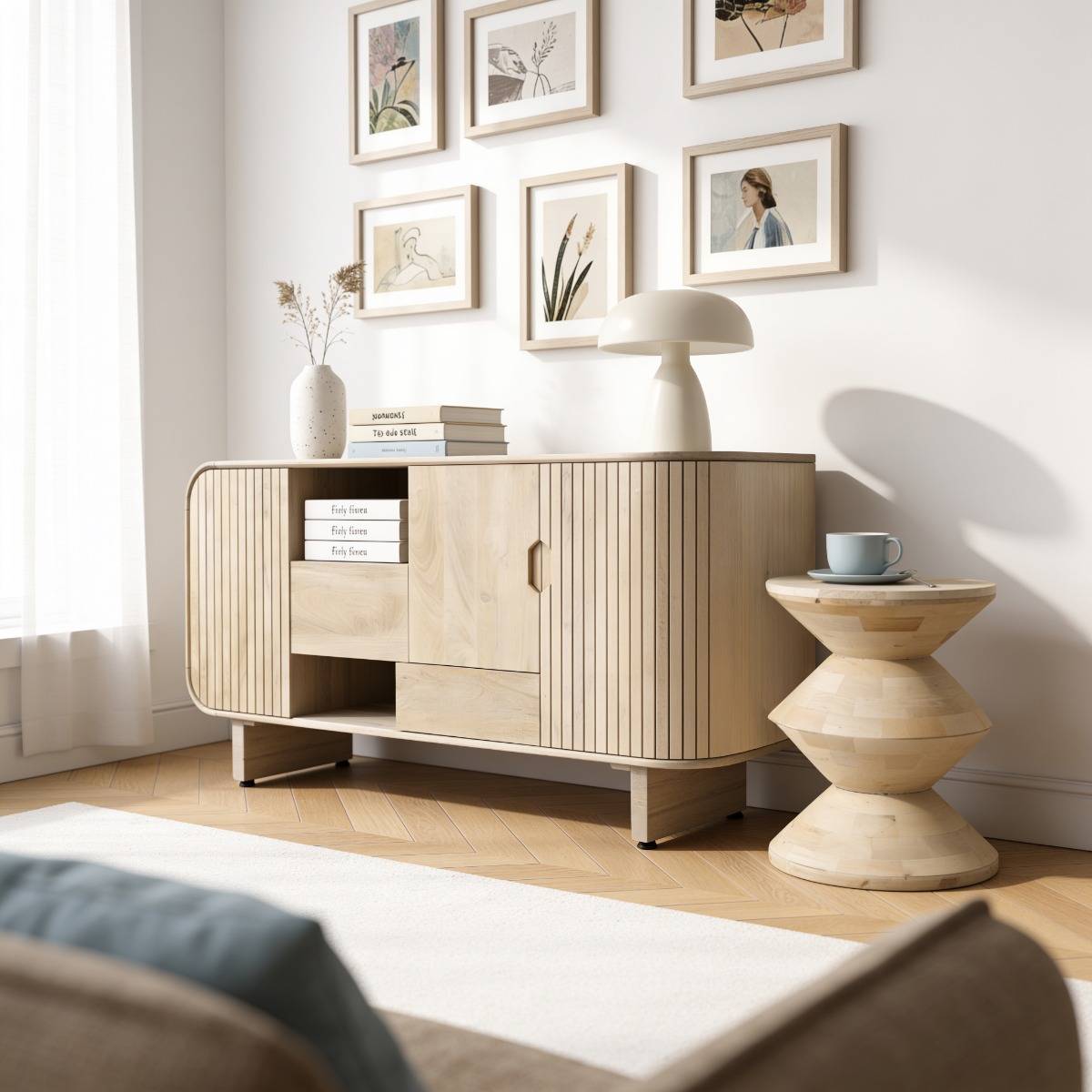 Buffet en bois de manguier YONI bois clair, MADE IN MEUBLES