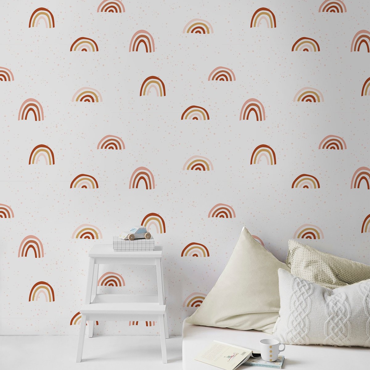 Papier peint foncé enfant ARCS EN CIEL blanc, SUPERFRESCO EASY