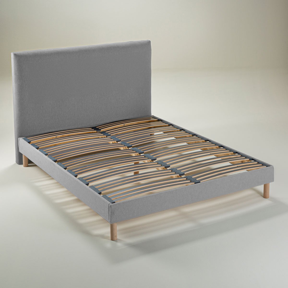 Ensemble Lit - Matelas ferme + sommier + Tête de lit - Blanc/Gris LE VERITABLE gris foncé, blanc, DODO