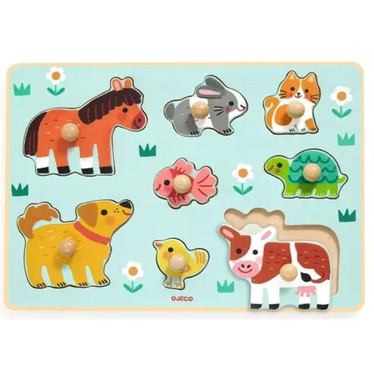 Puzzle à encastrement boutons Dog'n'Co couleur unique, DJECO