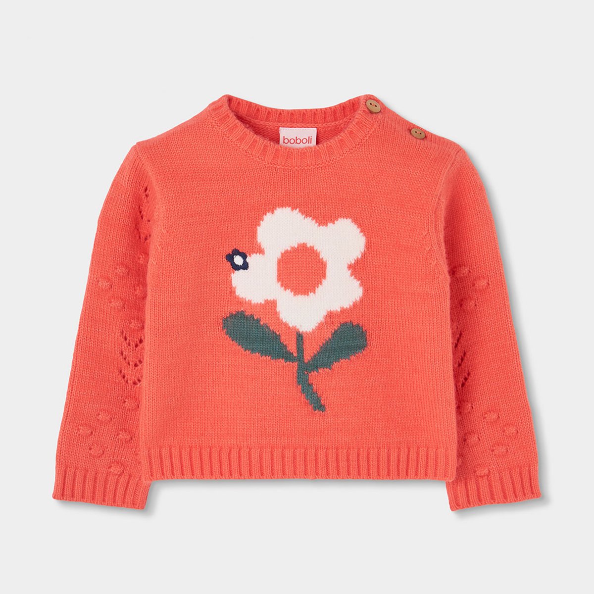 Pull fille imprimé fleur multicolore, BOBOLI