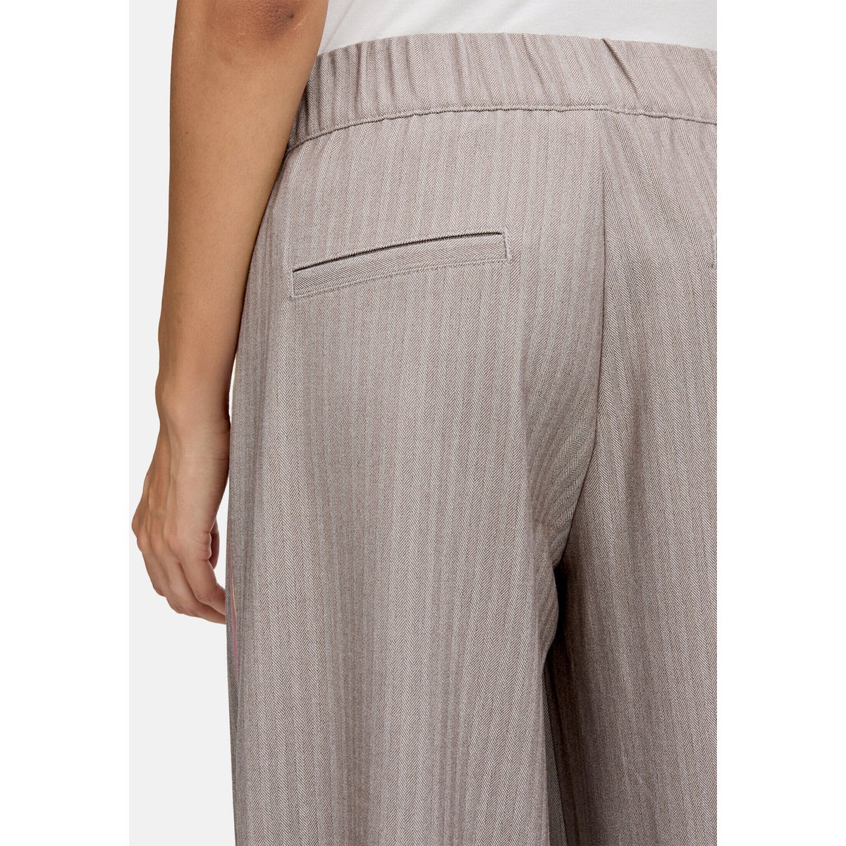 Pantalon casual à galons marron, CARTOON