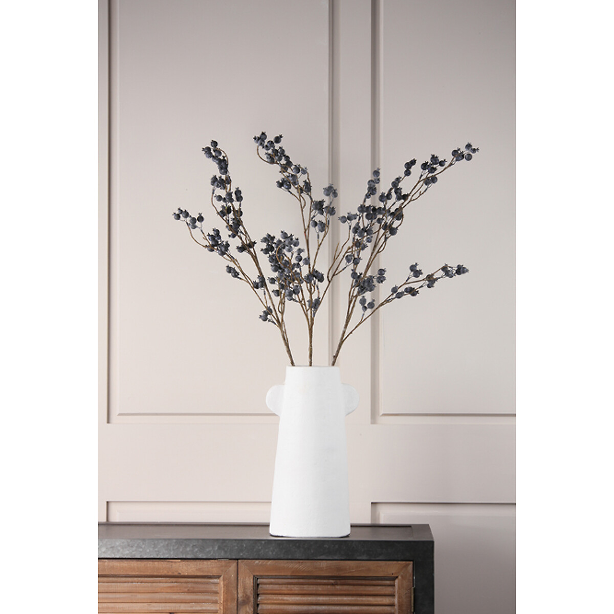 Pack of 3 Artificial Blueberry Branch Stems blue, SO'HOME