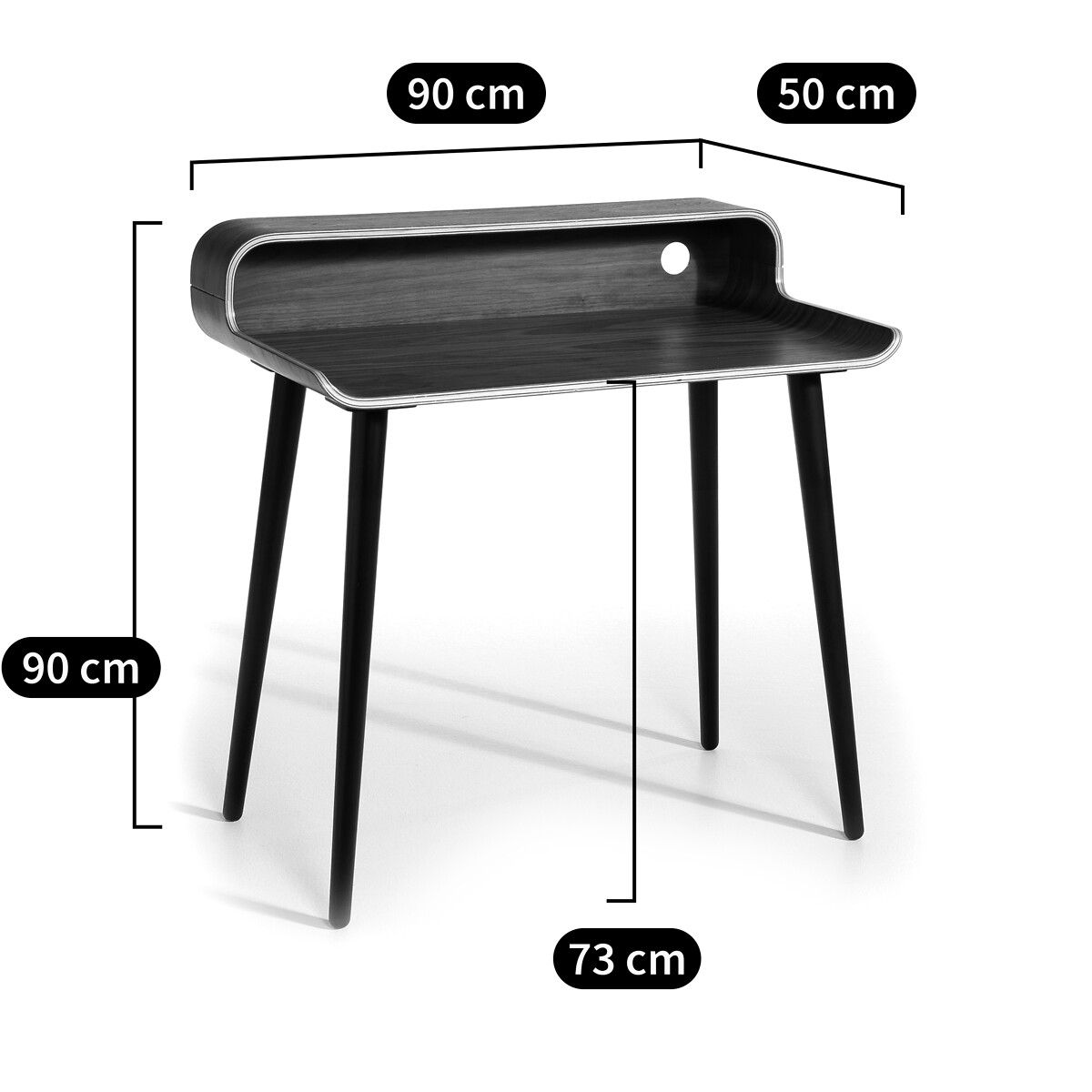 Bureau, Vernan notenhout met zwarte poten, AM.PM