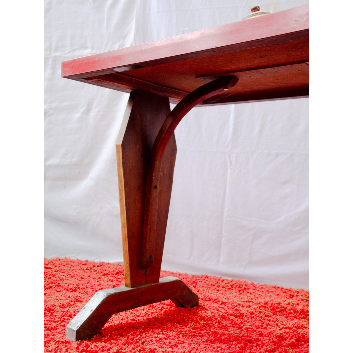 Table à manger bistro en formica et bois Denise N°1369 - Bon état gris, DEBONGOUT