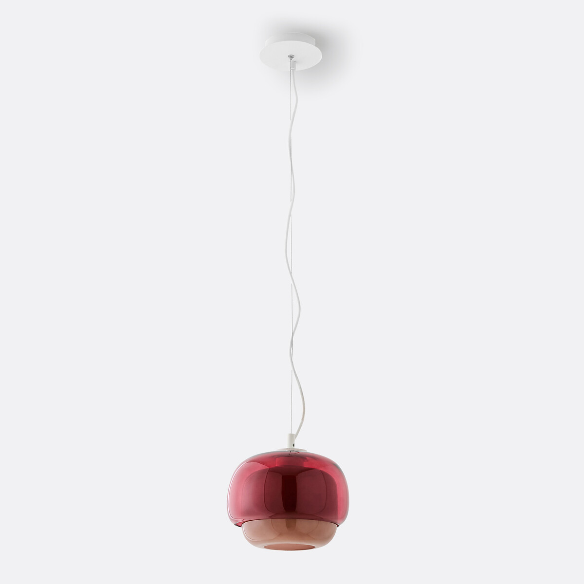 Suspension en verre coloré Ø21,5 cm, Kinoko rouge, LA REDOUTE INTERIEURS