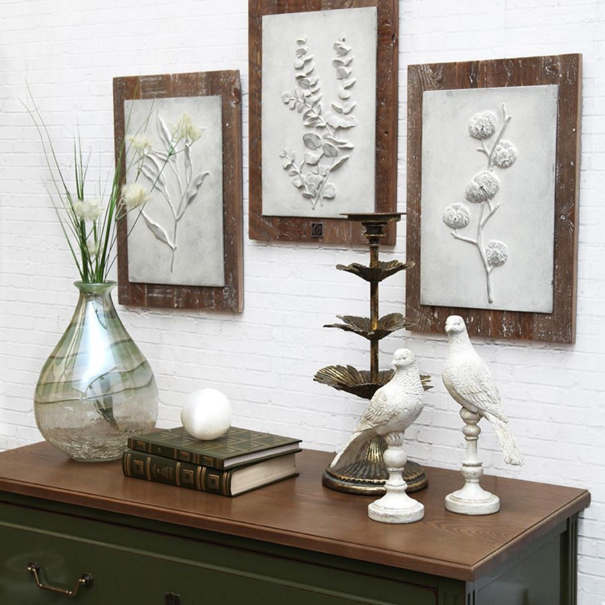 Triptyque de panneaux floraux - COUNTRY multicolore, INTERIOR'S