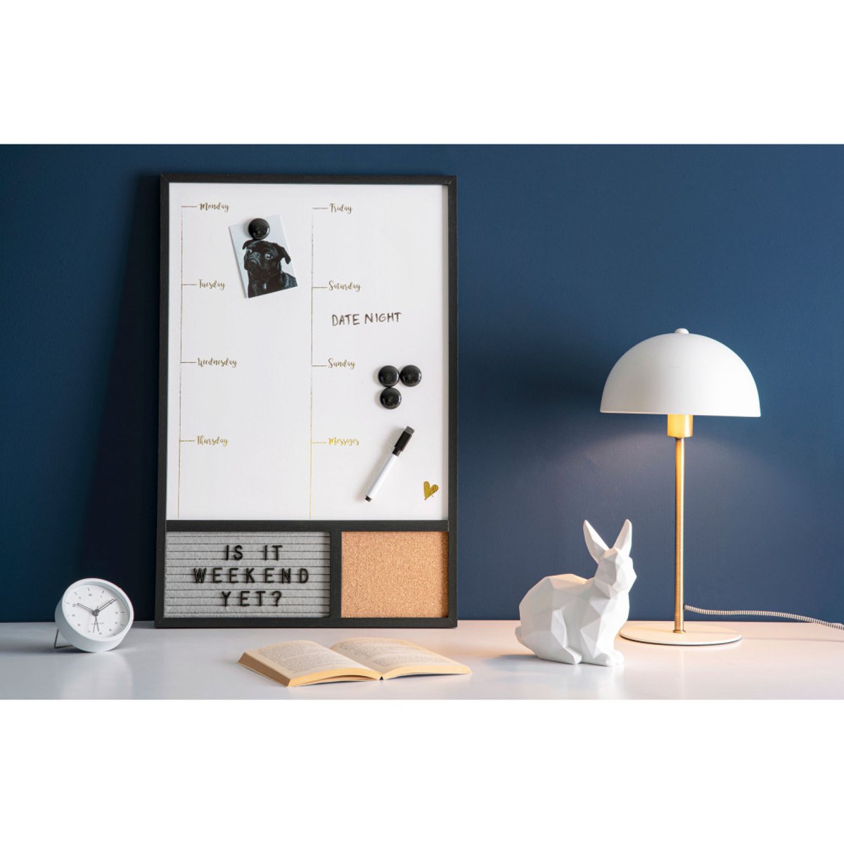 Lampe à poser design champignon en métal BONNET blanc, PRESENT TIME