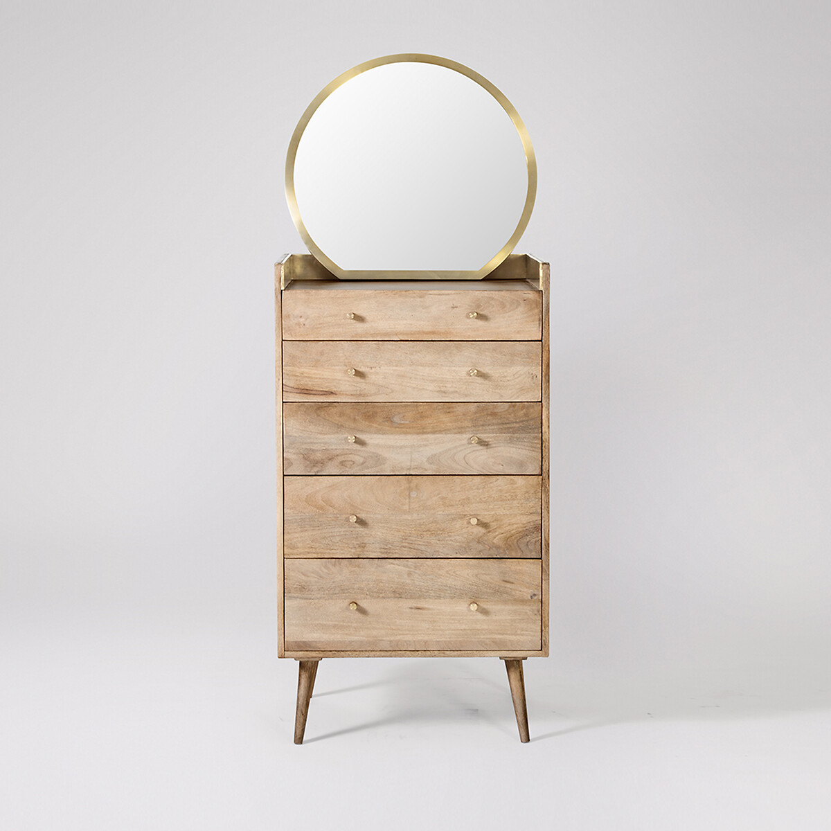 Fresco Mango Wood 5 Drawer Chest Of Drawers light wood, SWOON