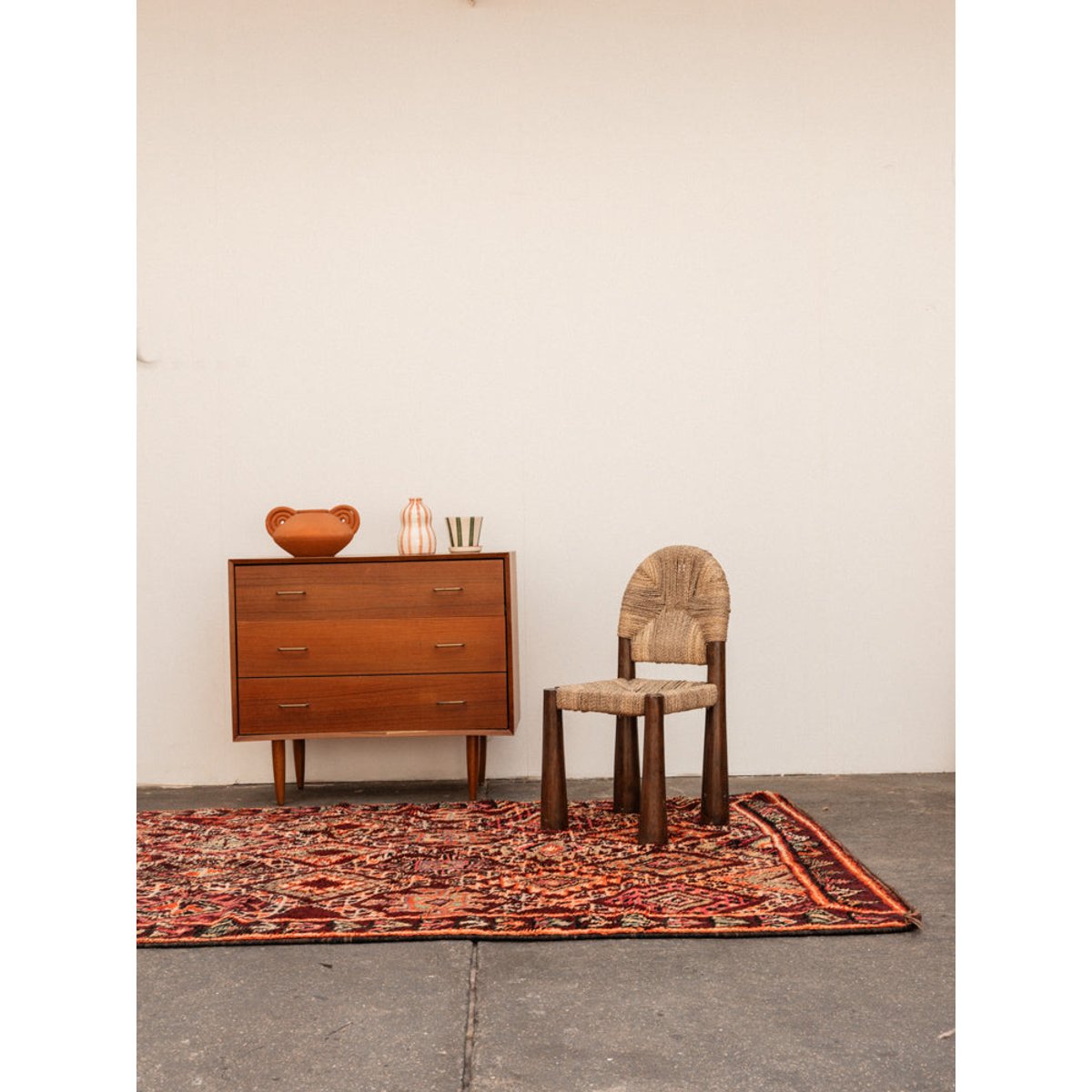 Tapis multicolore en laine Olivier N°16 - Bon état multicolore, DEBONGOUT