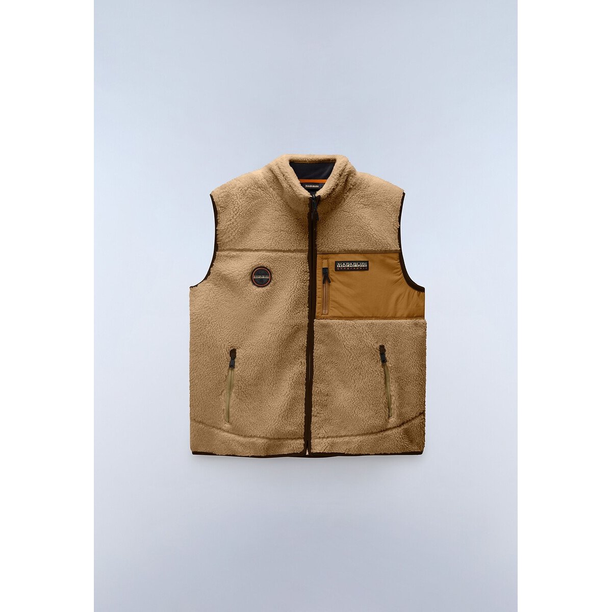 Pile sherpa senza maniche con cerniera, Yupik beige / cammello, NAPAPIJRI