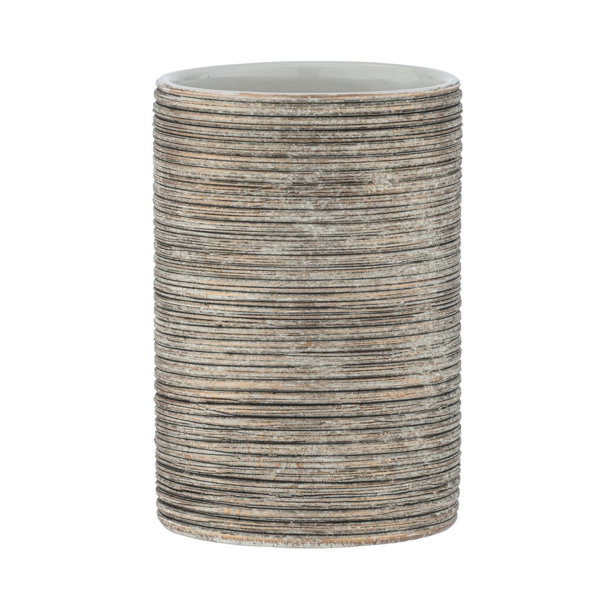 Gobelet de salle de bain en céramique à relief FEDIO beige, WENKO