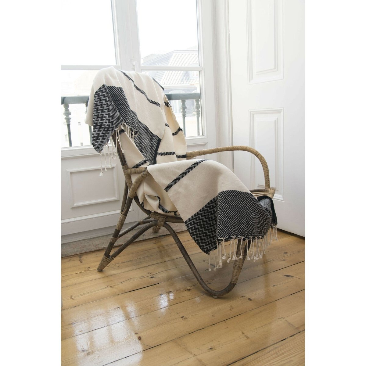 Plaid coton LIV noir, FEBRONIE