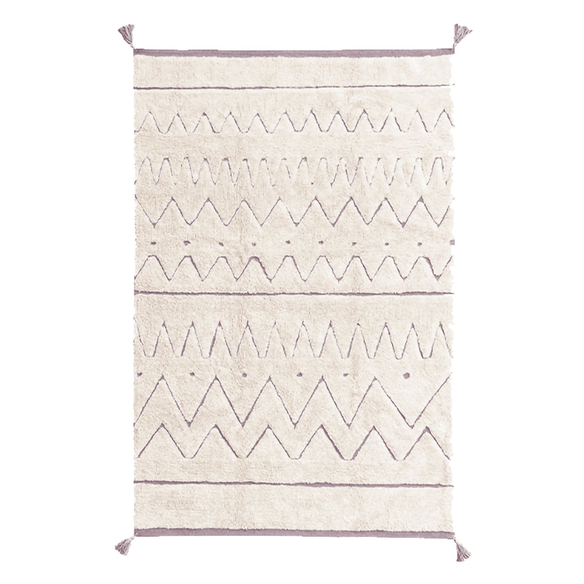 Tapis recyclé rectangulaire en coton azteca  RECYCLÉ naturel, LORENA CANALS