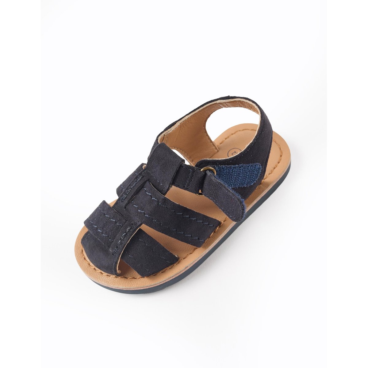 Sandales fermées en suède avec semelle antidérapante bleu, ZIPPY