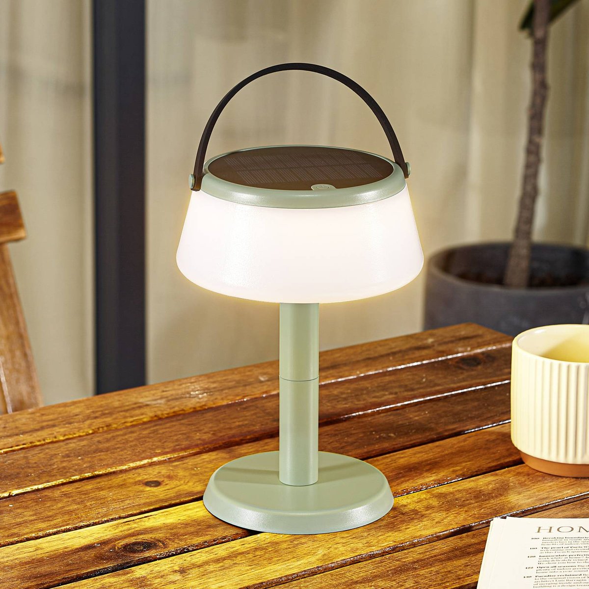 Luminaire de terrasse  moderneLED, Mikkel vert, blanc, LINDBY
