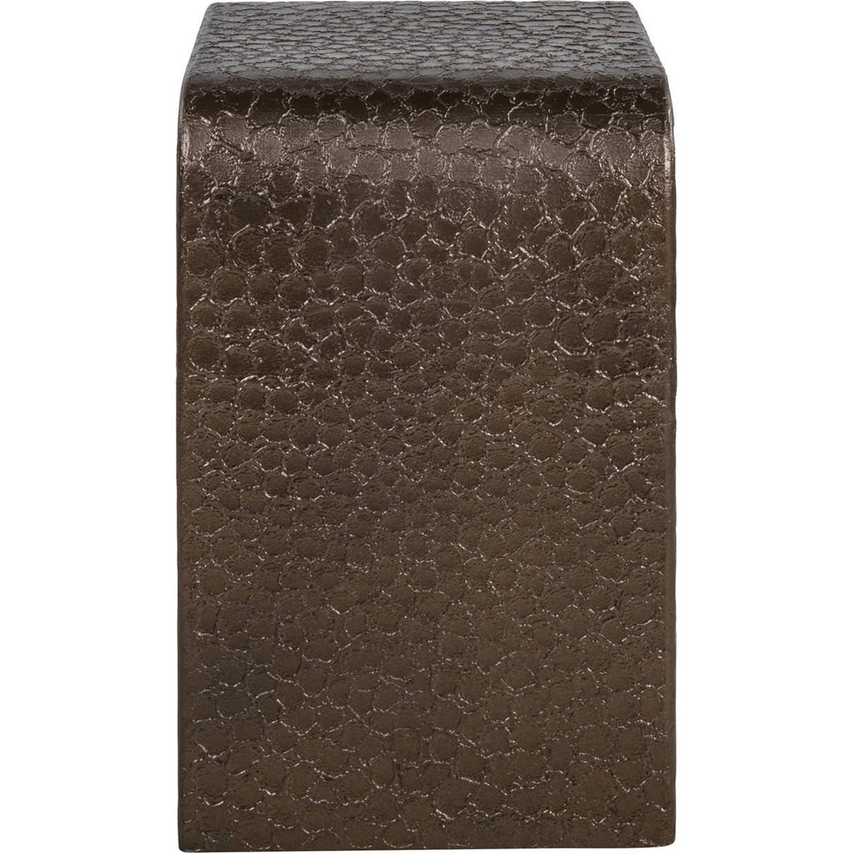 Table de chevet en métal texturé bronze brun, RECOLLECTION