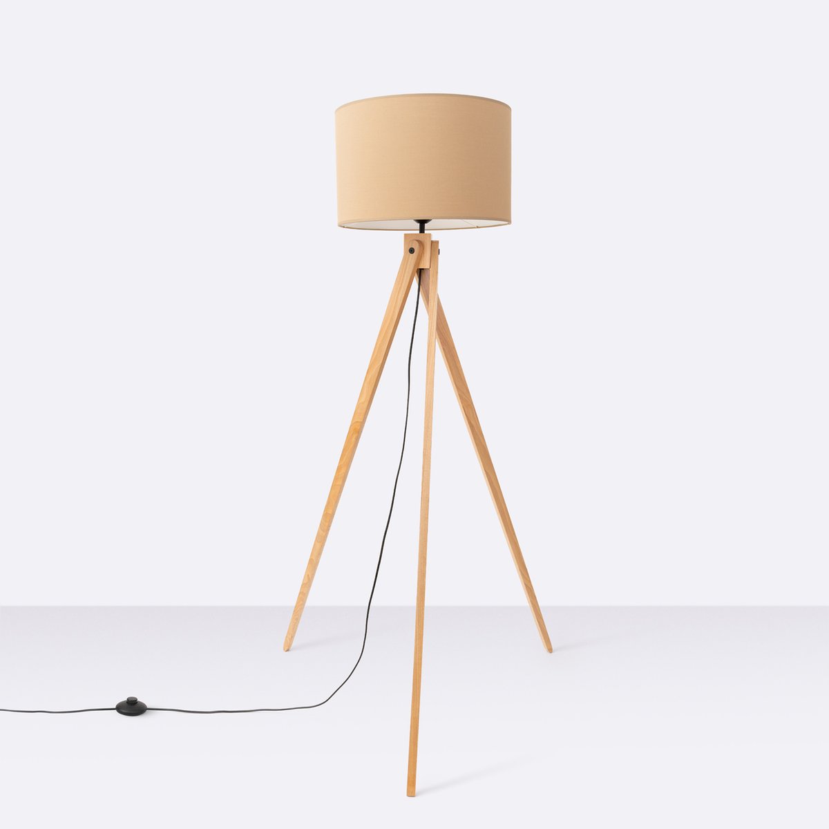 Lampadaire Tissu Taupe E27 1 Natt taupe, EDEN