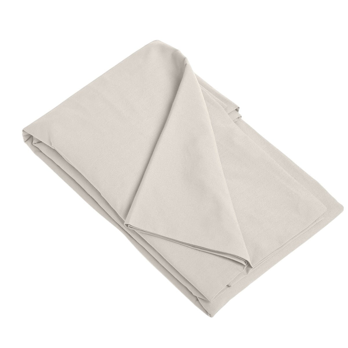 Parure + taies 50x70 satin lavé de coton bio GAIA Made in Europe grège, FEBRONIE