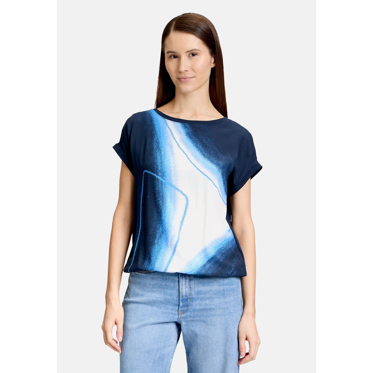 Haut casual à imprimé bleu foncé/bleu, BETTY & CO