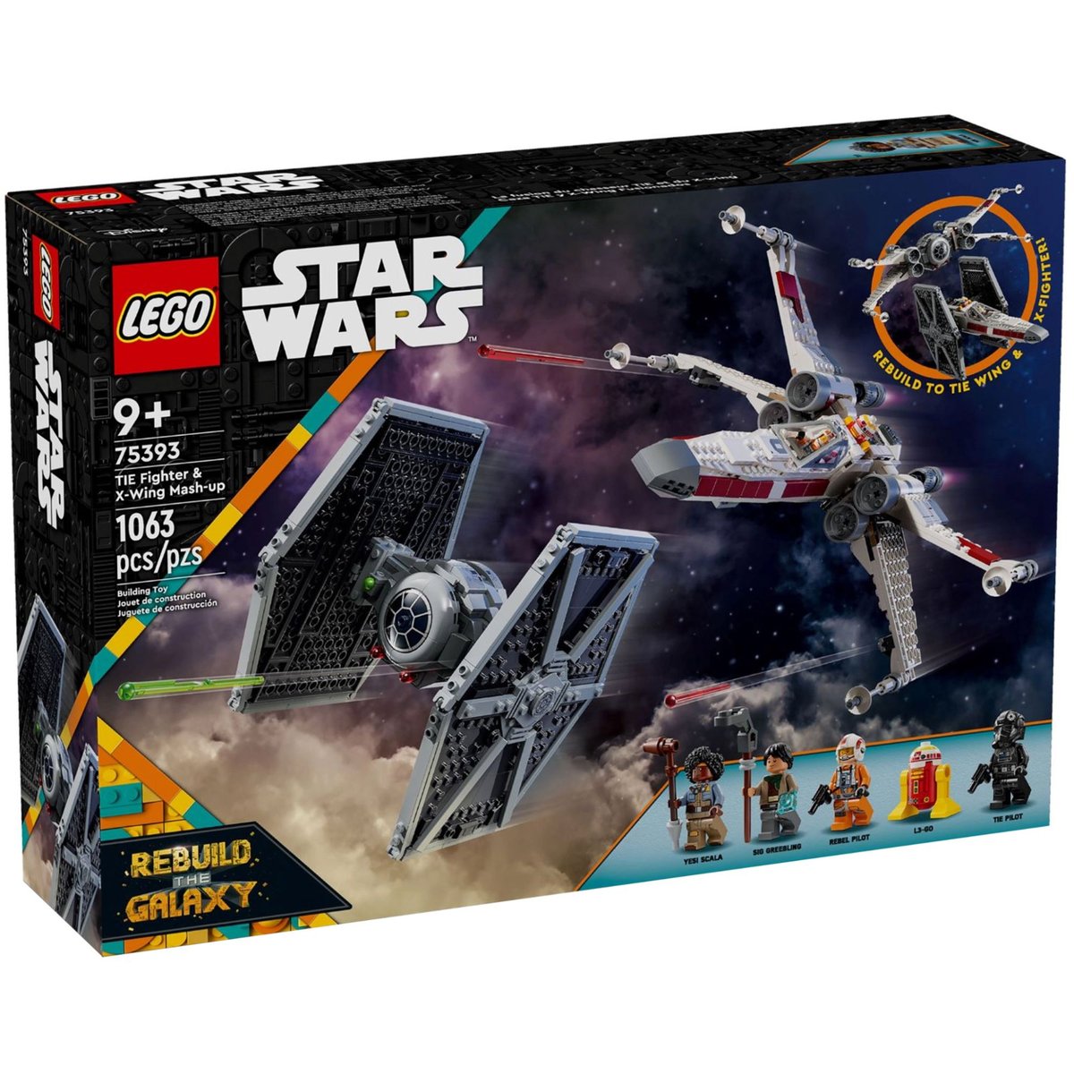 LEGO Star Wars : Set de construction TIE Fighter et X-Wing - 75393 multicolore, LEGO