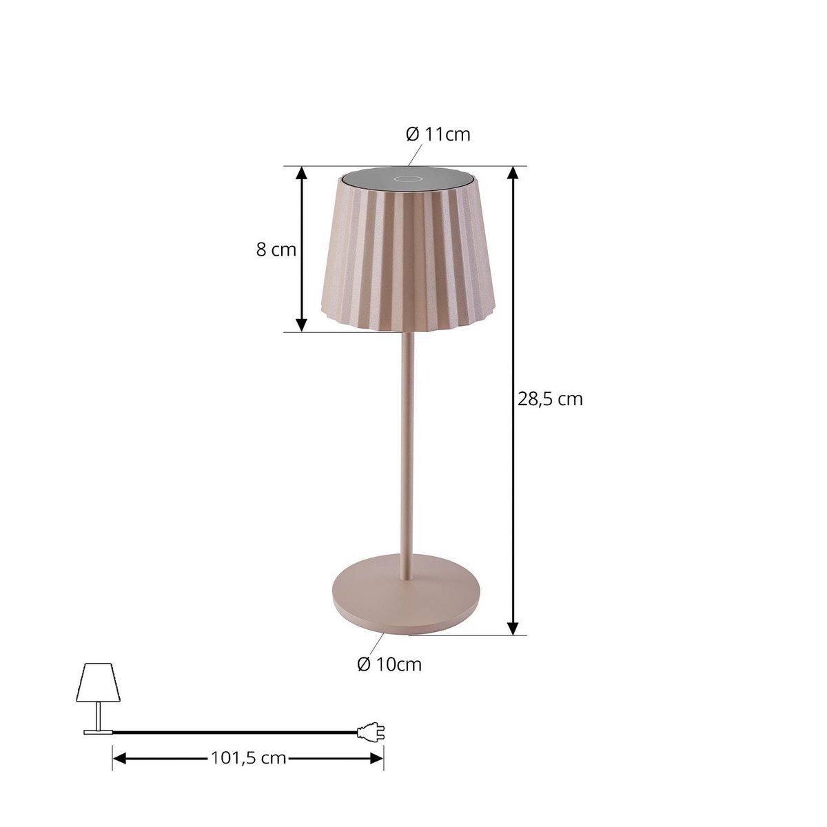 Luminaire de terrasse en aluminium moderneLED beige sable, LINDBY