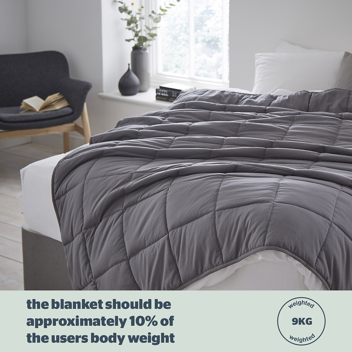 Weighted Blanket 9Kg grey, SILENTNIGHT