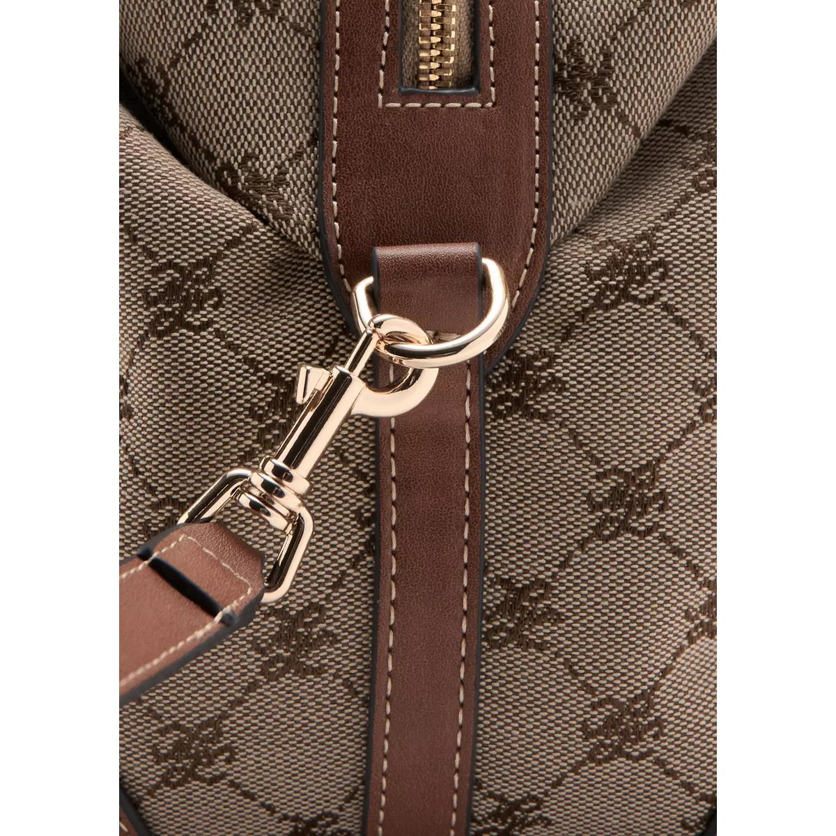 Sac bowling logo jacquard marron moyen, MANGO