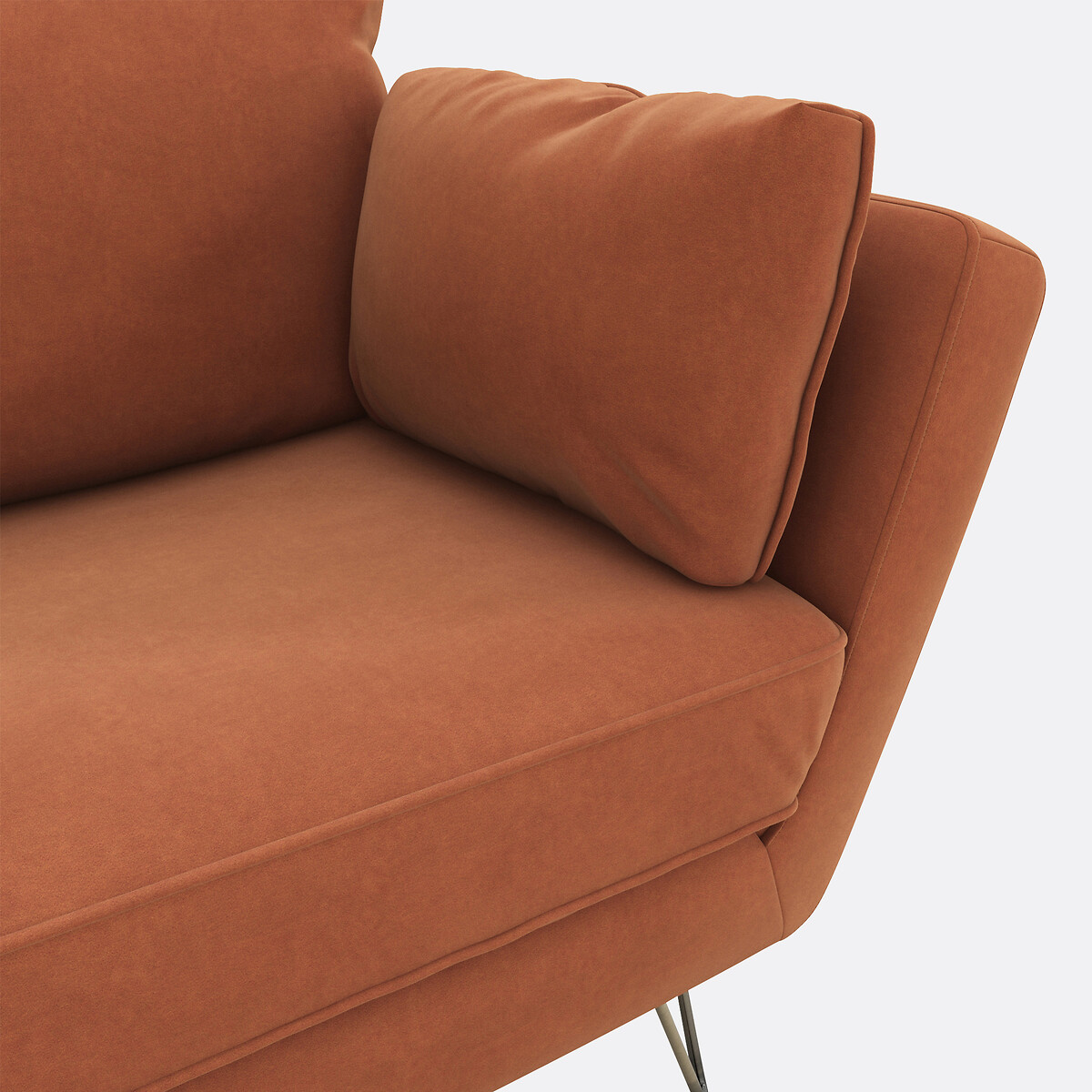 Fauteuil XL velours Topim tabac, LA REDOUTE INTERIEURS
