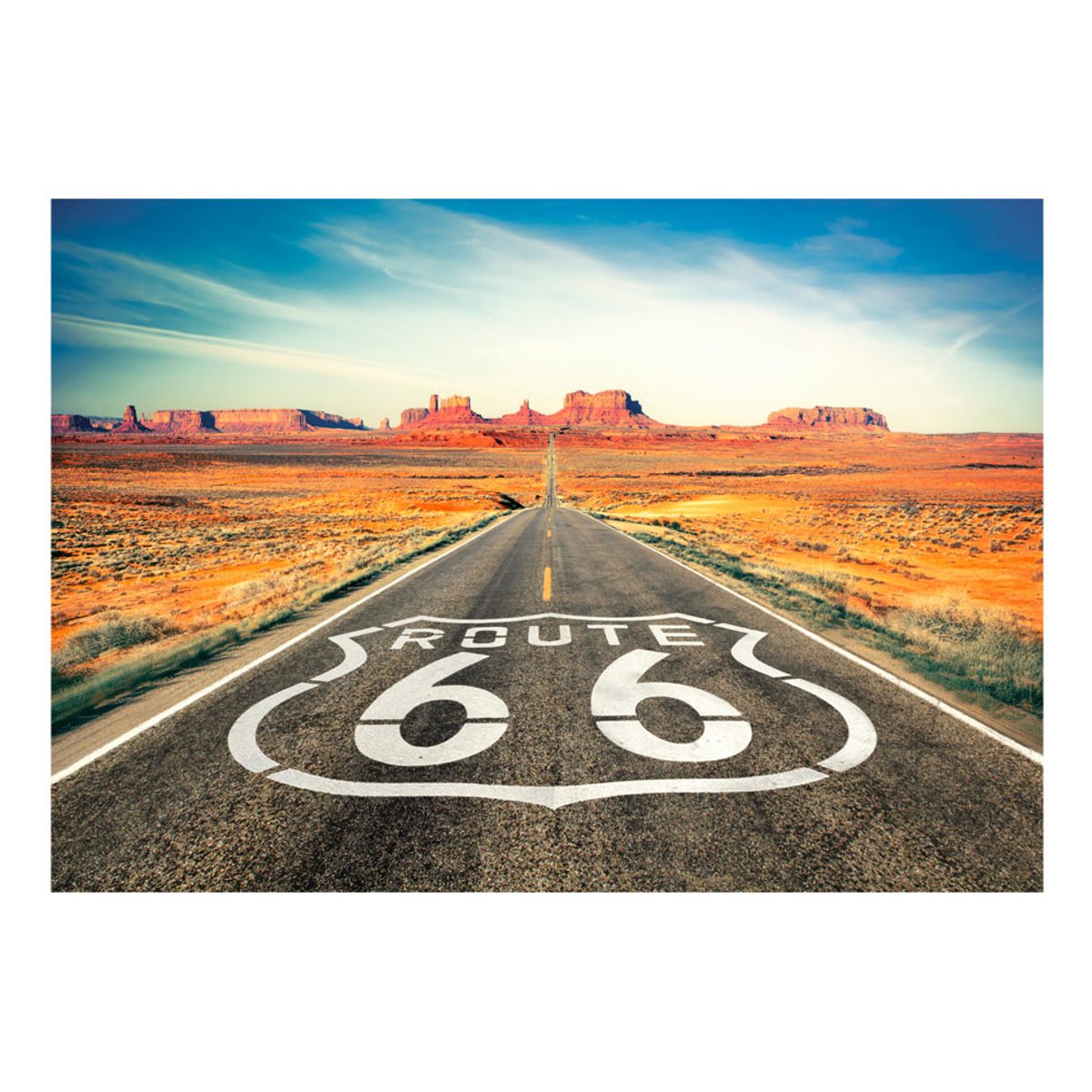Papier peint intissé panoramique Paysage Route 66 blanc, EDEN
