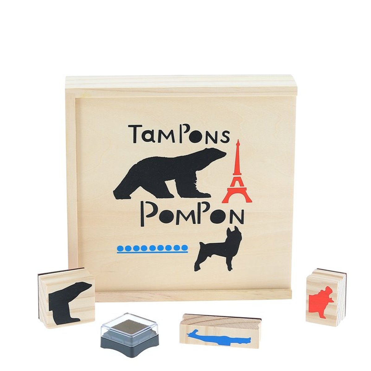 Coffret tampons Pompon beige, VILAC