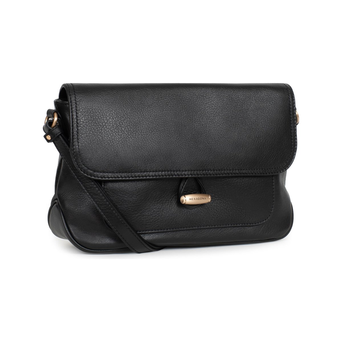 Sac porté travers  TAIMA noir, HEXAGONA