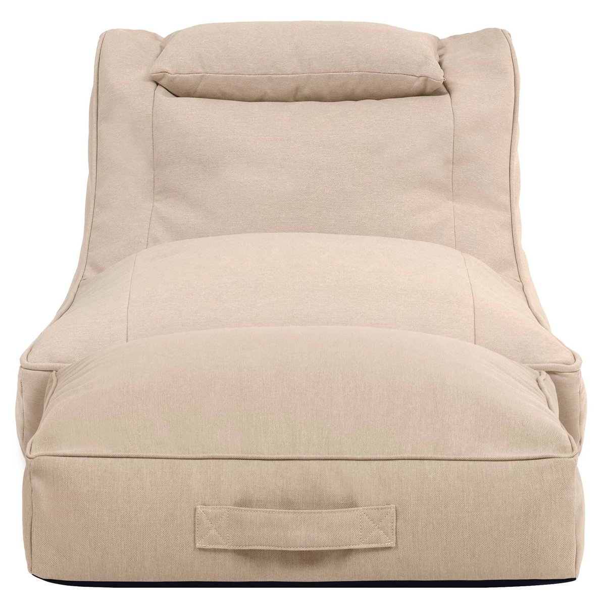 Ensemble pouf chauffeuse et coussin de sol en oléfine imperméable, Oeko-Tex® - NOVA beige, ICON