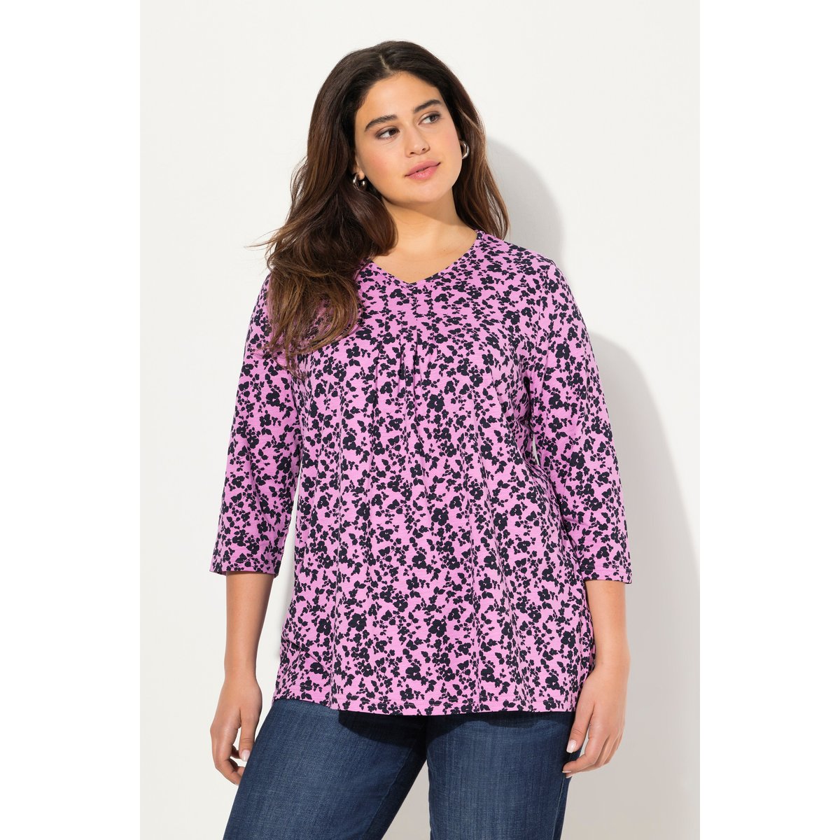 T-shirt avec plis fantaisie améthyste, ULLA POPKEN