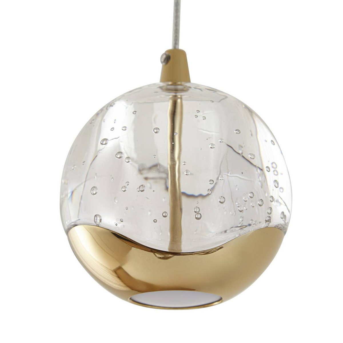 Suspension en verre moderneLED, Hayley clair, or, LUCANDE