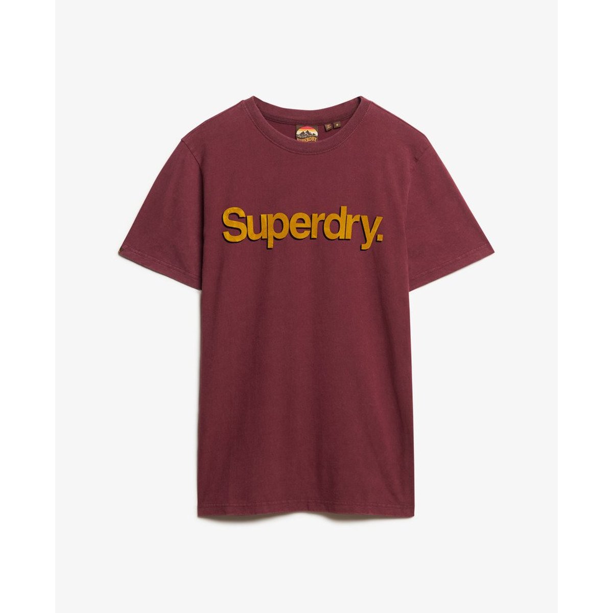 T-shirt classique Core Logo Shadow rouge porto, SUPERDRY