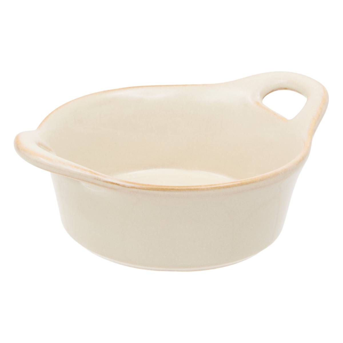 Plat rond en grès TERRE INCONNUE beige, ATMOSPHERA
