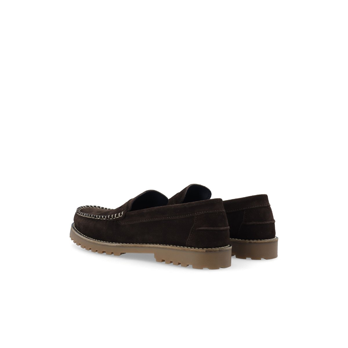 Mocassins En Daim darkbrown1, BIANCO